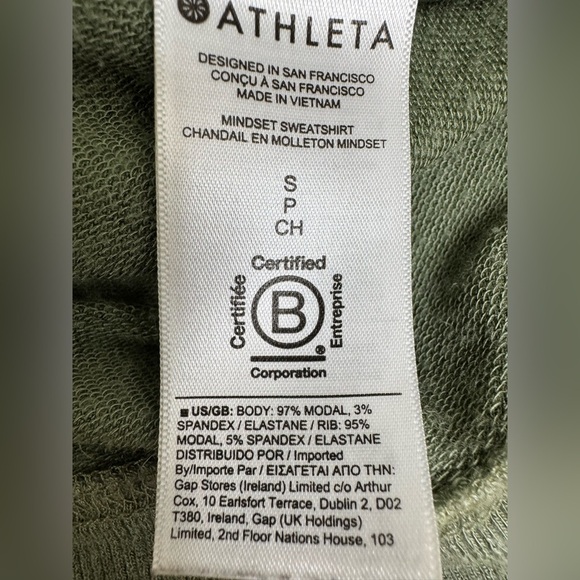 Athleta Mindset Tulip Edge Side Hem Soft Crew Neck Sweater in Olive Green Small - Picture 8 of 9